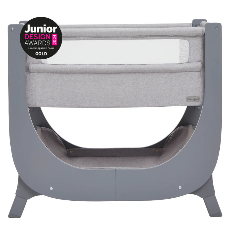 Shnuggle Air Lite Bedside Crib | Height Adjustable Baby Bed with Mattress + 1 Waterproof + 2 White Sheets