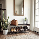 Modern Wood and Metal Shoe Rack by Decor Steals
