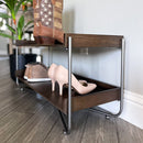 Modern Wood and Metal Shoe Rack by Decor Steals