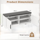 Shoe Bench with Cushion Farmhouse Shoe Rack Organizer with 2 Barn Doors-White by DirectDeals