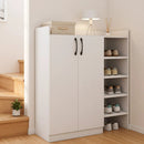 Shoe Cabinet with 2 Doors Shoe Storage Organizer with 2 Adjustable Inner Shelves-White by LJGDeals
