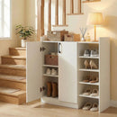 Shoe Cabinet with 2 Doors Shoe Storage Organizer with 2 Adjustable Inner Shelves-White by LJGDeals