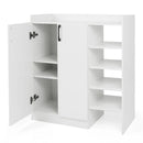 Shoe Cabinet with 2 Doors Shoe Storage Organizer with 2 Adjustable Inner Shelves-White by LJGDeals