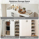 Shoe Cabinet with 2 Doors Shoe Storage Organizer with 2 Adjustable Inner Shelves-White by LJGDeals