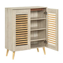 Shoe Cabinet with Louvered Doors and Removable Shelves by LJGDeals