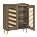 Shoe Cabinet with Louvered Doors and Removable Shelves by LJGDeals