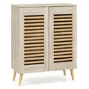 Shoe Cabinet with Louvered Doors and Removable Shelves by LJGDeals