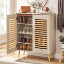 Shoe Cabinet with Louvered Doors and Removable Shelves by LJGDeals