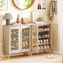 Shoe Cabinet with Louvered Doors and Removable Shelves by LJGDeals