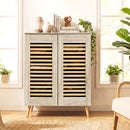 Shoe Cabinet with Louvered Doors and Removable Shelves by LJGDeals
