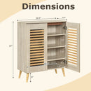 Shoe Cabinet with Louvered Doors and Removable Shelves by LJGDeals