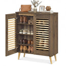 Shoe Cabinet with Louvered Doors and Removable Shelves by LJGDeals