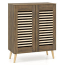 Shoe Cabinet with Louvered Doors and Removable Shelves by LJGDeals