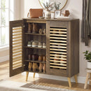 Shoe Cabinet with Louvered Doors and Removable Shelves by LJGDeals
