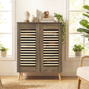 Shoe Cabinet with Louvered Doors and Removable Shelves by LJGDeals