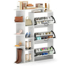 Shoe Cabinet with Open Shelves Modern Shoe Organizer with 3 Flip Drawers by LJGDeals