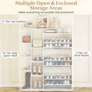 Shoe Cabinet with Open Shelves Modern Shoe Organizer with 3 Flip Drawers by LJGDeals