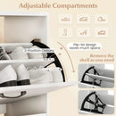 Shoe Cabinet with Open Shelves Modern Shoe Organizer with 3 Flip Drawers by LJGDeals