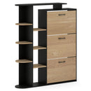 Shoe Cabinet with Open Shelves Modern Shoe Organizer with 3 Flip Drawers by LJGDeals