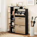 Shoe Cabinet with Open Shelves Modern Shoe Organizer with 3 Flip Drawers by LJGDeals