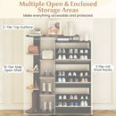 Shoe Cabinet with Open Shelves Modern Shoe Organizer with 3 Flip Drawers by LJGDeals