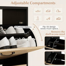 Shoe Cabinet with Open Shelves Modern Shoe Organizer with 3 Flip Drawers by LJGDeals