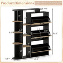 Shoe Cabinet with Open Shelves Modern Shoe Organizer with 3 Flip Drawers by LJGDeals