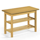 Shoe Rack Bench 3-Tier Rubberwood Shoe Changing Bench-Natrual by LJGDeals