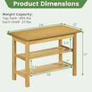 Shoe Rack Bench 3-Tier Rubberwood Shoe Changing Bench-Natrual by LJGDeals