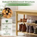 Shoe Rack Bench 3-Tier Rubberwood Shoe Changing Bench-Natrual by LJGDeals