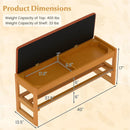 Shoe Rack Bench with Storage 2-Tier Rubberwood Entryway Bench with Flip-Open Storage by LJGDeals