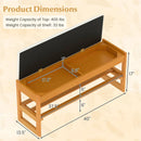 Shoe Rack Bench with Storage 2-Tier Rubberwood Entryway Bench with Flip-Open Storage by LJGDeals