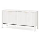 Shoe Storage Bench Narrow Wooden Entryway Bench with 2 Flip Drawers by LJGDeals