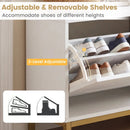 Shoe Storage Bench Narrow Entryway Bench with 2 Flip Drawers Adjustable Shelves-White by LJGDeals