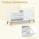 Shoe Storage Bench Narrow Entryway Bench with 2 Flip Drawers Adjustable Shelves-White by LJGDeals