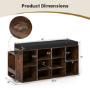 Shoe Storage Bench with Umbrella Stand 10-Cubby Entryway Shoe Rack Organizer by LJGDeals