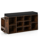 Shoe Storage Bench with Umbrella Stand 10-Cubby Entryway Shoe Rack Organizer by LJGDeals