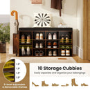 Shoe Storage Bench with Umbrella Stand 10-Cubby Entryway Shoe Rack Organizer by LJGDeals