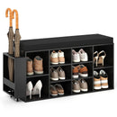 Shoe Storage Bench with Umbrella Stand 10-Cubby Entryway Shoe Rack Organizer by LJGDeals