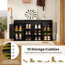 Shoe Storage Bench with Umbrella Stand 10-Cubby Entryway Shoe Rack Organizer by LJGDeals