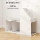 Shoe Storage Bench with Removable Seat Cushion and 6 Storage Compartments-White by LJGDeals