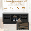 Shoe Bench with 6 Storage Compartments and 3 Adjustable Shelves by LJGDeals