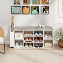 Shoe Storage Bench with Umbrella Stand and Adjustable Shelf by LJGDeals