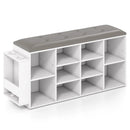 Shoe Storage Bench with Umbrella Stand and Adjustable Shelf by LJGDeals