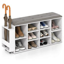 Shoe Storage Bench with Umbrella Stand and Adjustable Shelf by LJGDeals