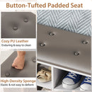 Shoe Storage Bench with Umbrella Stand and Adjustable Shelf-White