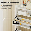 Shoe Storage Cabinet Hidden Shoe Rack with 2 Flip Drawers Adjustable and Removable Shelves-White by LJGDeals