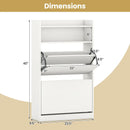 Shoe Storage Cabinet Hidden Shoe Rack with 2 Flip Drawers Adjustable and Removable Shelves-White by LJGDeals