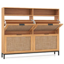 Shoe Storage Cabinet with 4 Flip Drawers Narrow Freestanding Shoe Organizer with Adjustable Shelves by LJGDeals
