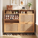 Shoe Storage Cabinet with 4 Flip Drawers Narrow Freestanding Shoe Organizer with Adjustable Shelves by LJGDeals